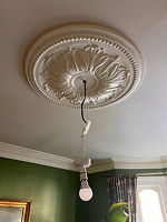 The wiring for the chandelier that I want to install.