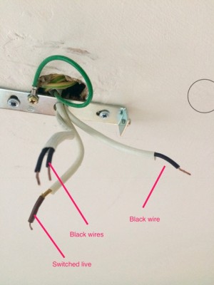 Picture of wires coming from ceiling