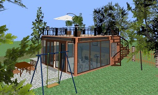 single-storey design with rooftop terrace