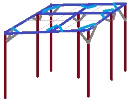 rough sketch of columns and diagonal braces