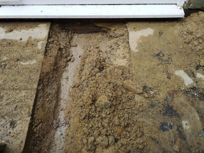 Brickwork under doorway