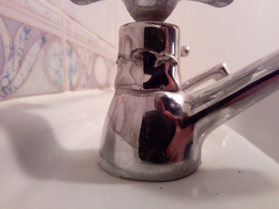 hot tap (with weird cracking pattern)