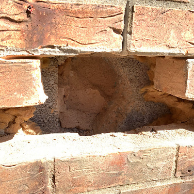 Photo of insulation in cavity wall