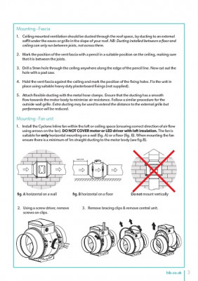 Instructions - okay for the fan fitting but useless for the light fitting !!