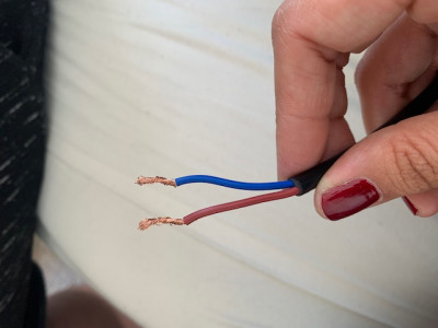 wires from new ceiling light