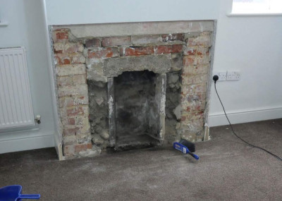 chimney exposed by previous owner